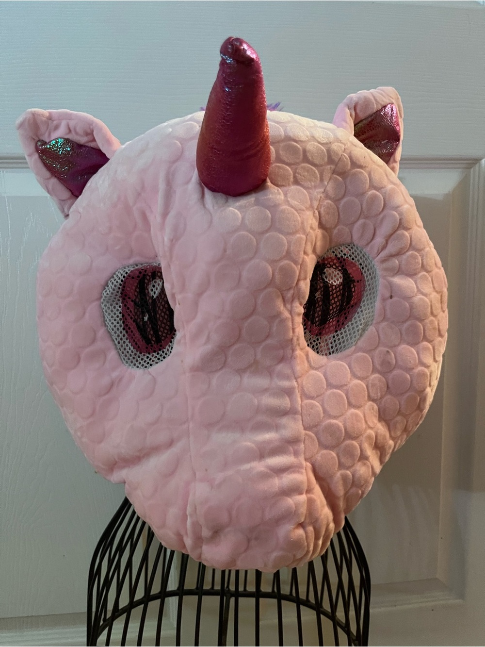 Pink Unicorn Kids, Adult heads fit too. Costume Mask. See thru eye! SO CUTE!!🎃🦄
